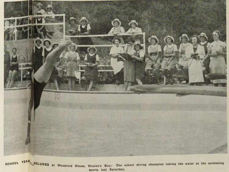 The school diving champion at the swimming sports that conclude the school year at Woodford House, Havelock North