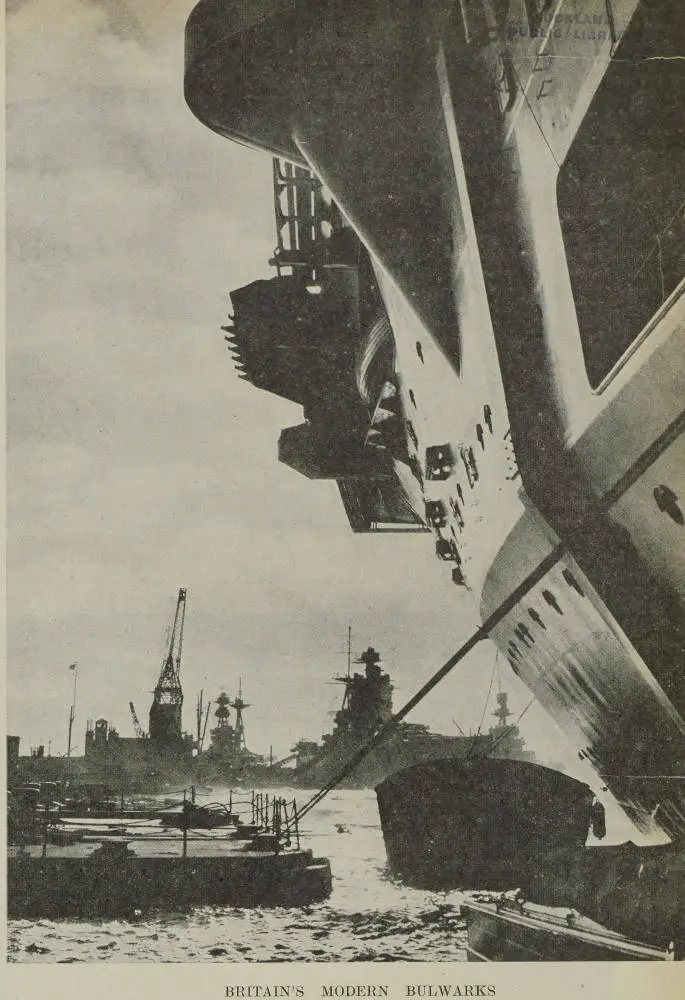 H.M.S. Ark Royal, the new aircraft carrier of the Royal Navy, at Portsmouth