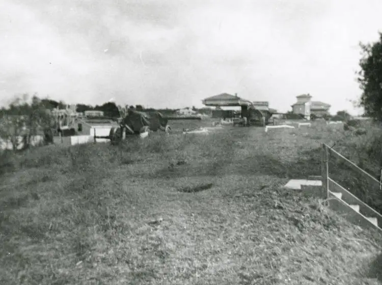 Disguised gun emplacements, J.F. Kennedy Park, Castor Bay, 1954
