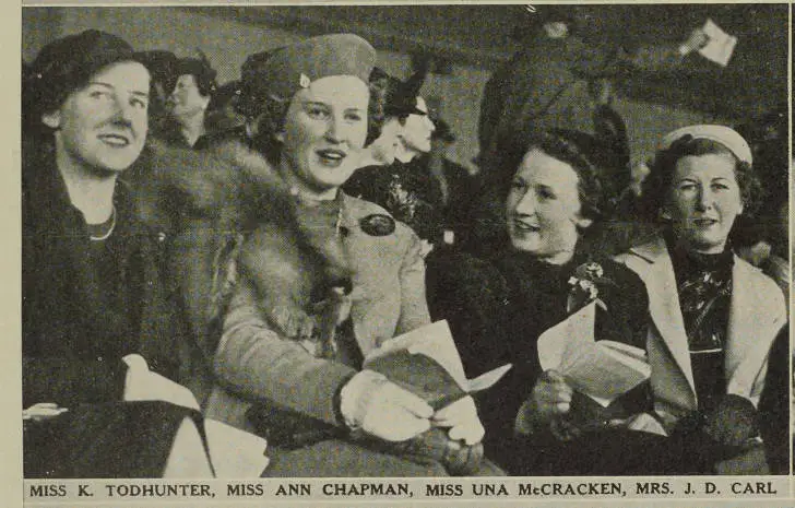Miss K. Todhunter, Miss Ann Chapman, Miss Una McCracken, Mrs. J. D. Carl