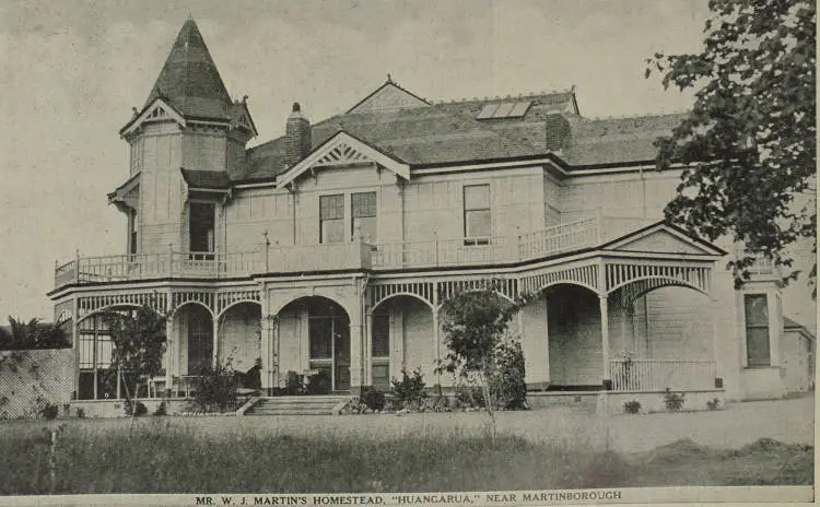Huangarua, the two-storeyed homestead of Mr. William James Martin, near Martinborough