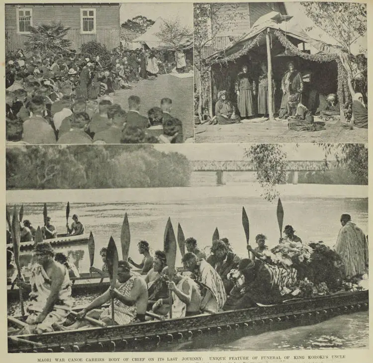 Funeral for Tumate Mahutu Te Wherowhero at Ngāruawāhia