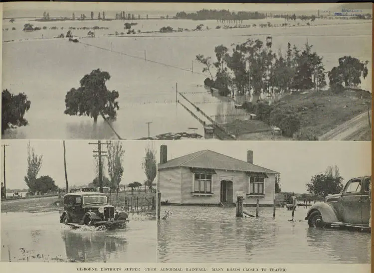 Gisborne suffers flooding after abnormal rainfall with many roads closed to traffic