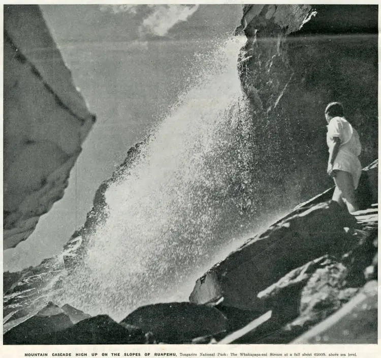 The waterfall from the Whakapapanui Stream on the slopes of Ruapehu