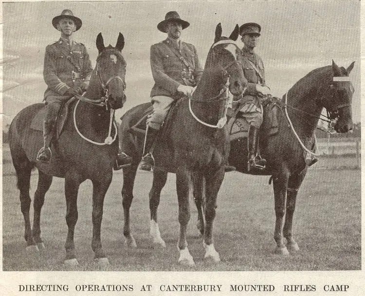 Directing operations at Canterbury mounted rifles camp