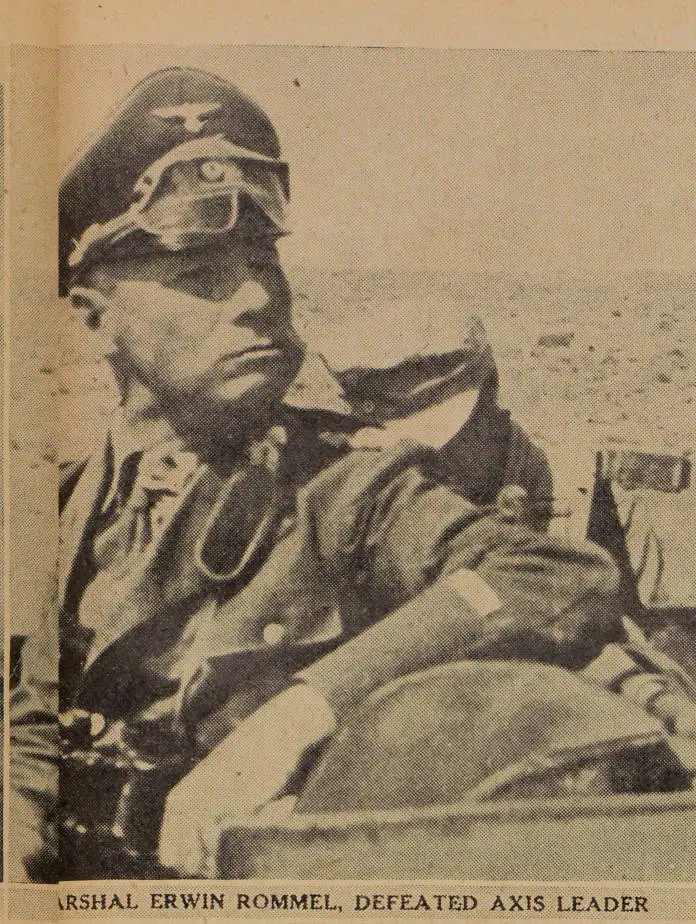Field Marshal Erwin Rommel, defeated German leader