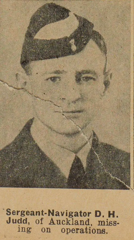 Sergeant-Navigator D. H. Judd, of Auckland, missing on operations