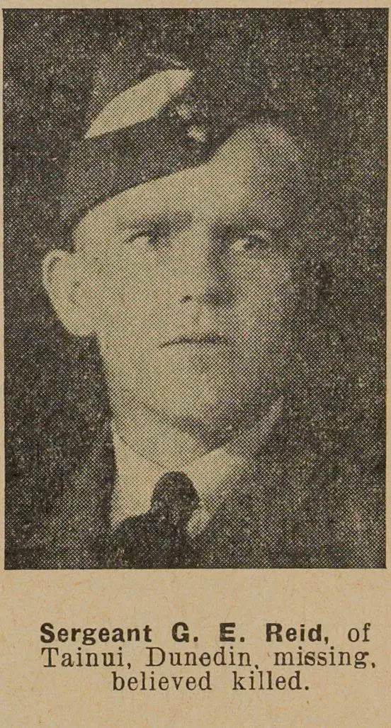 Sergeant G. E. Reid, of Tainui, Dunedin, missing, believed killed