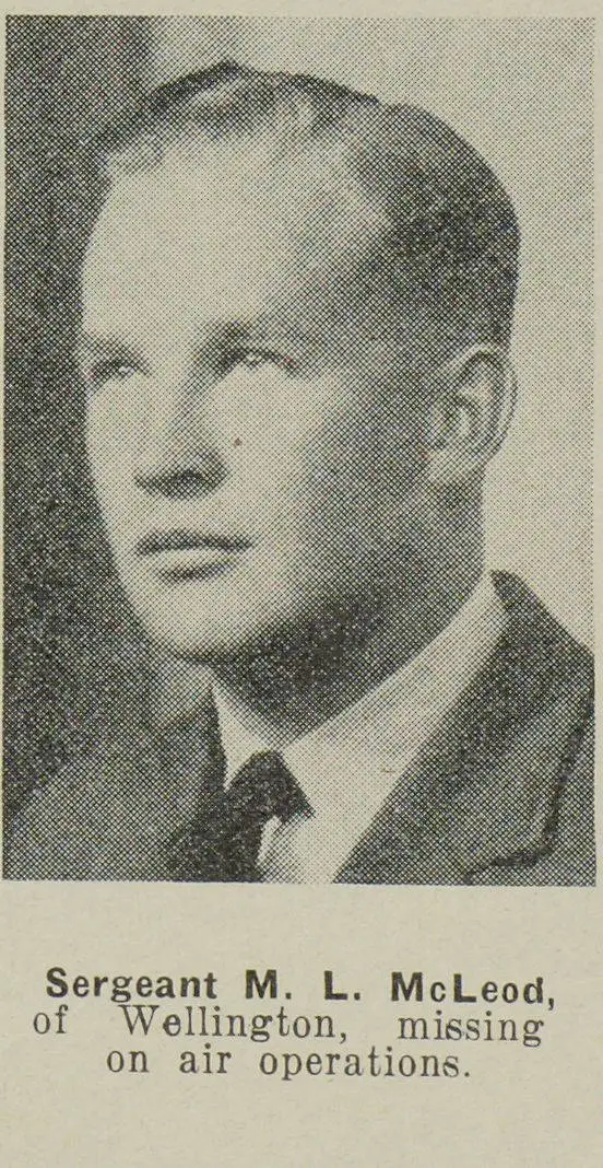 Sergeant M. L. McLeod, of Wellington, missing on air operations
