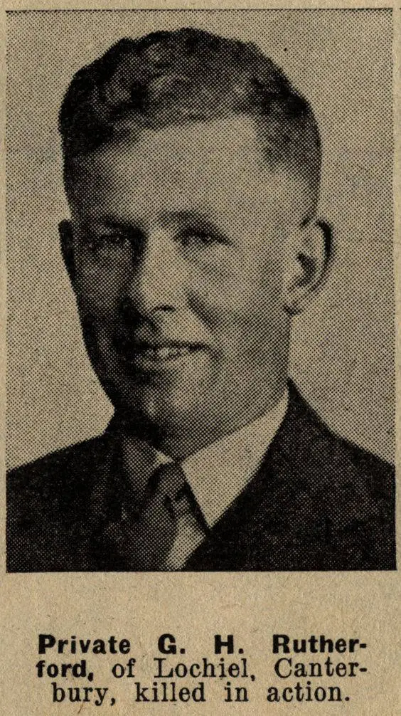 Private G. H. Rutherford, of Lochiel, Canterbury, killed in action
