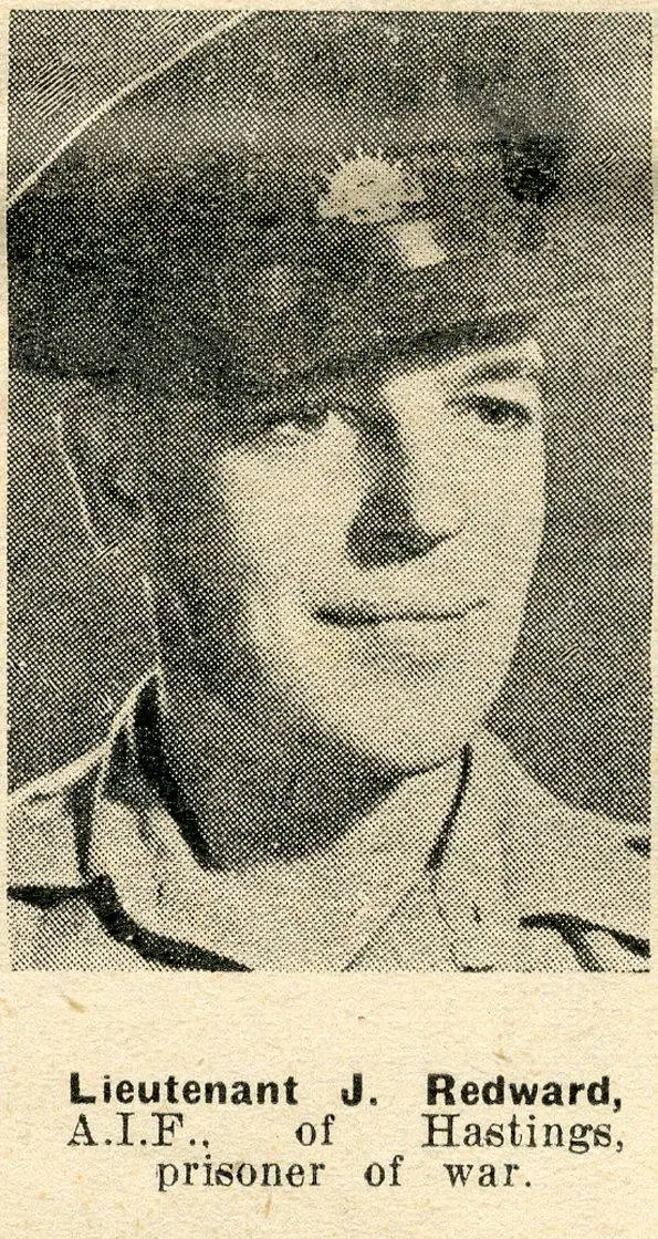Lieutenant J. Redward, A. I. F., of Hastings, prisoner of war