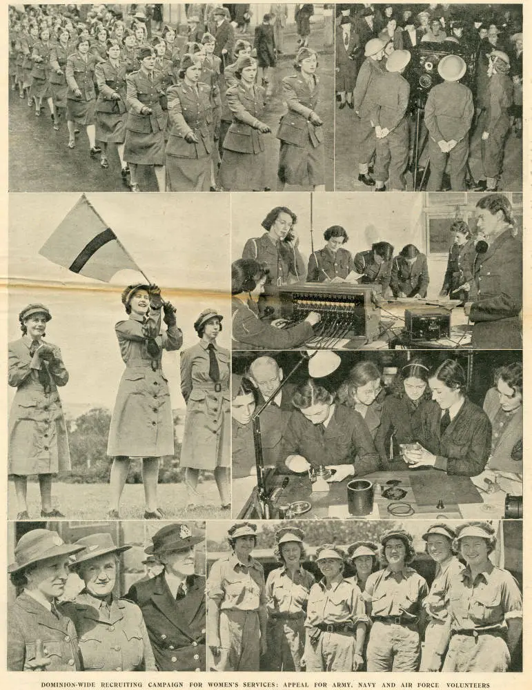Dominion-wide recruiting campaign for women's services: appeal for army, navy and air volunteers