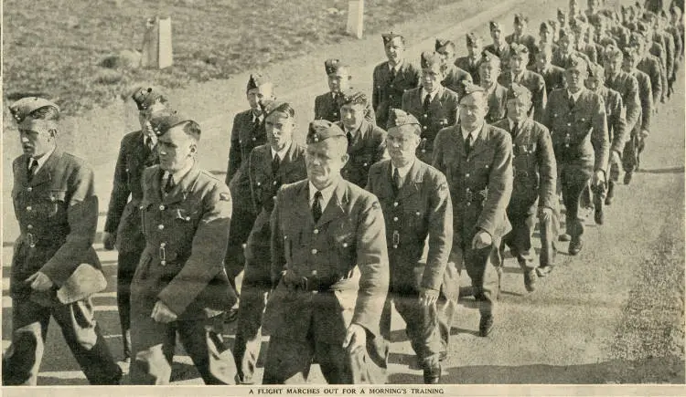 A flight marches out for a morning's training