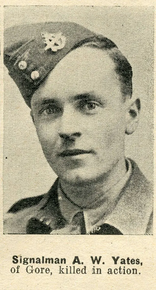 Signalman A. W. Yates, of Gore, killed in action