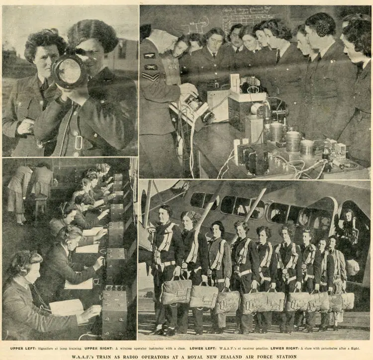 W.A.A.F.'s train as radio operators at a Royal New Zealand Air Force station