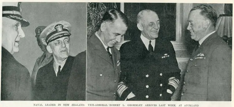 Naval leader in New Zealand: Vice-Admiral Robert L. Ghormley arrives last week at Auckland