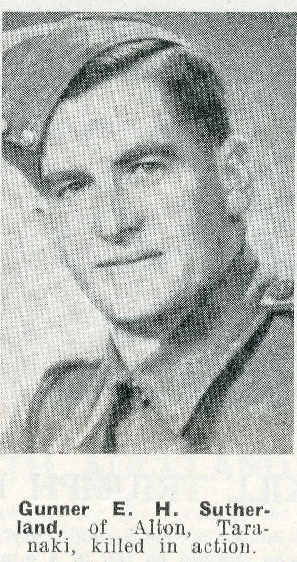 Gunner E. H. Sutherland, of Alton, Taranaki, killed in action