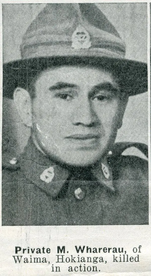 Private M. Wharerau, of Waima, Hokianga, killed in action
