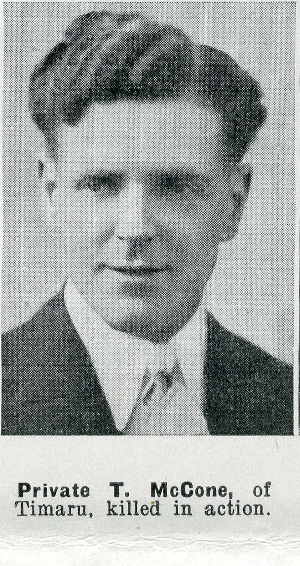 Private T. McCone, of Timaru, killed in action