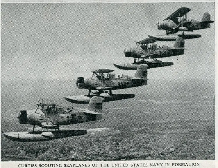 Curtiss scouting seaplanes of the United States Navy in formation