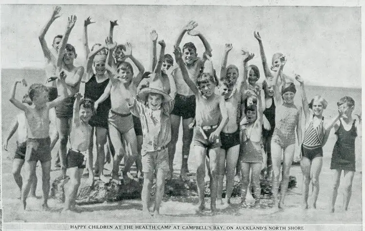 Happy children at the health camp at Campbell's Bay, on Auckland's North Shore