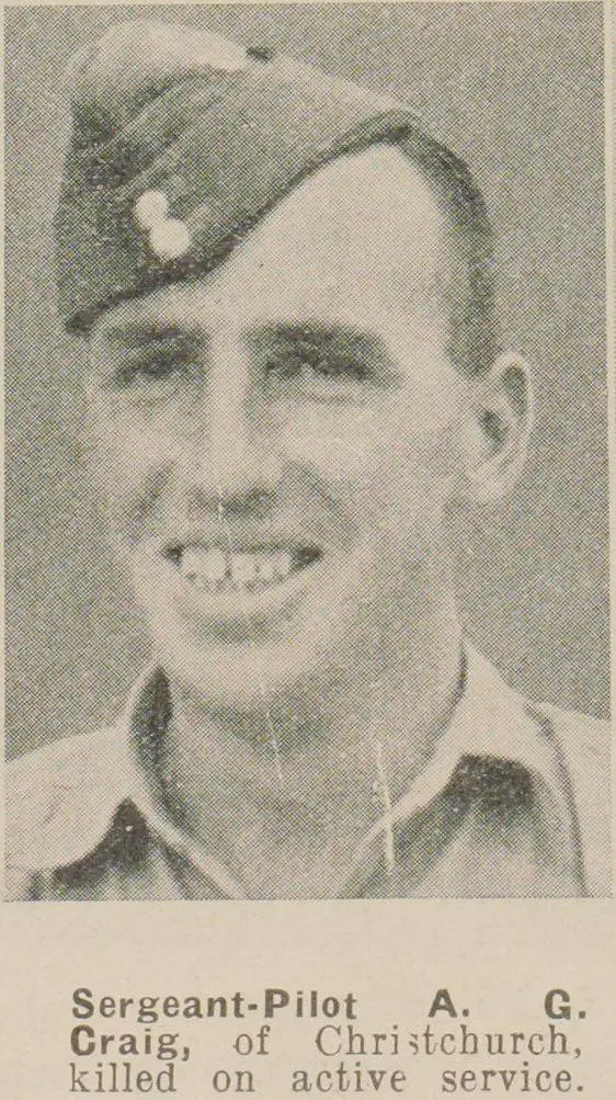 Sergeant-Pilot A. G. Craig, of Christchurch, killed on active service