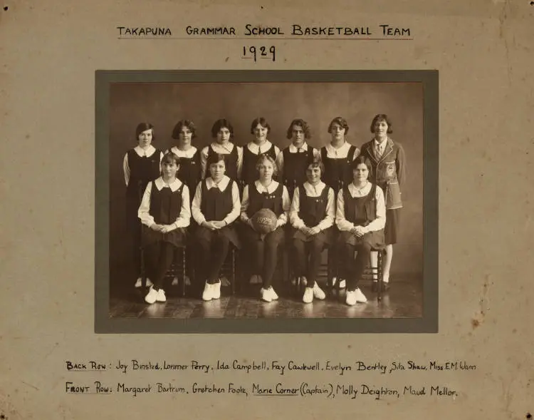 Takapuna Grammar School basketball team