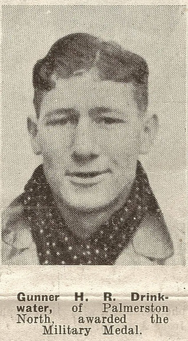 Gunner H. R. Drinkwater, of Palmerston North, awarded the Military Medal