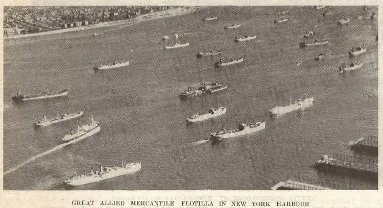 Great Allied mercantile flotilla in New York harbour