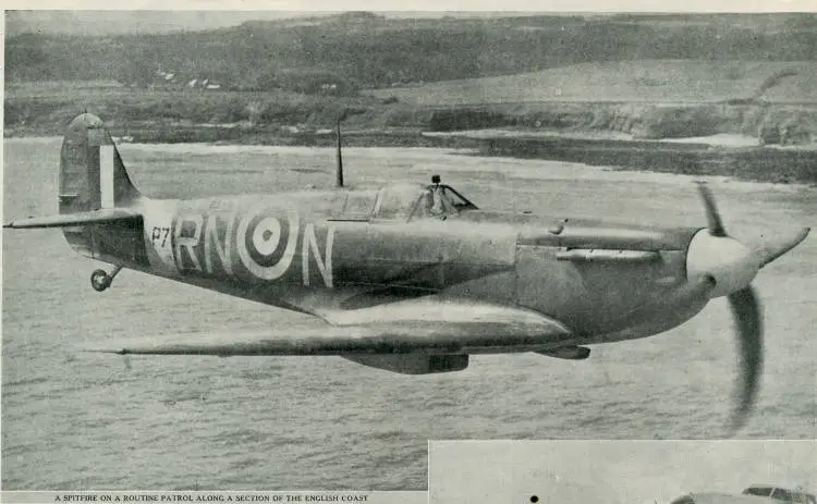 A Spitfire on a routine patrol along a section of the English coast