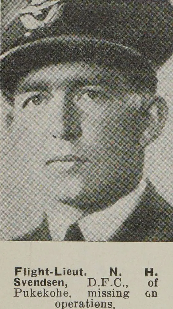 Flight-Lieut. N. H. Svendsen, D. F. C., of Pukekohe, missing on operations