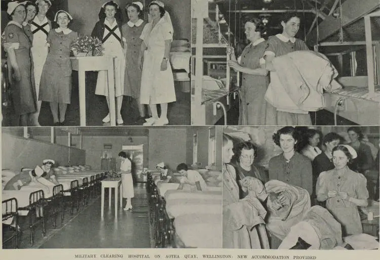 Military clearing hospital on Aotea Quay, Wellington: new accommodation provided