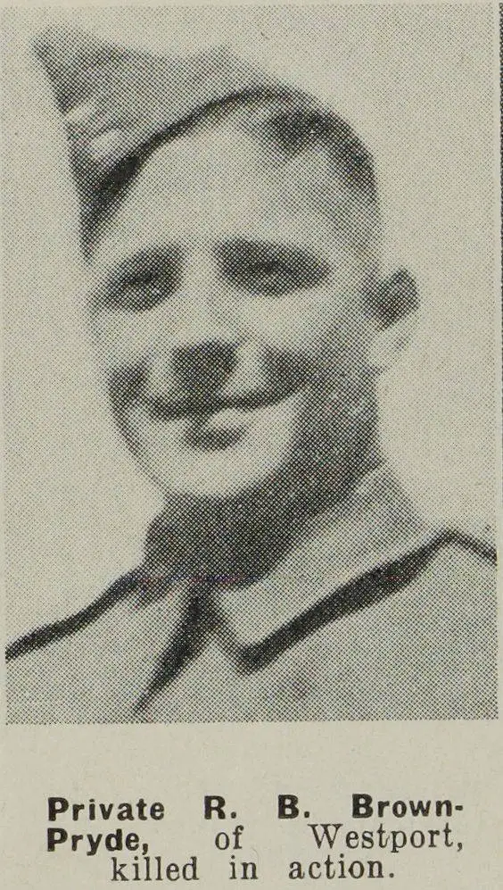 Private R. B. Brown-Pryde, of Westport, killed in action