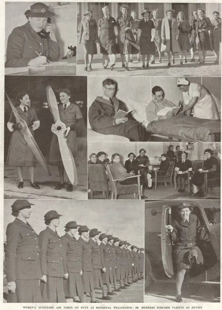 Women's Auxiliary Air Force on duty at Rongotai, Wellington: 200 members perform variety of duties