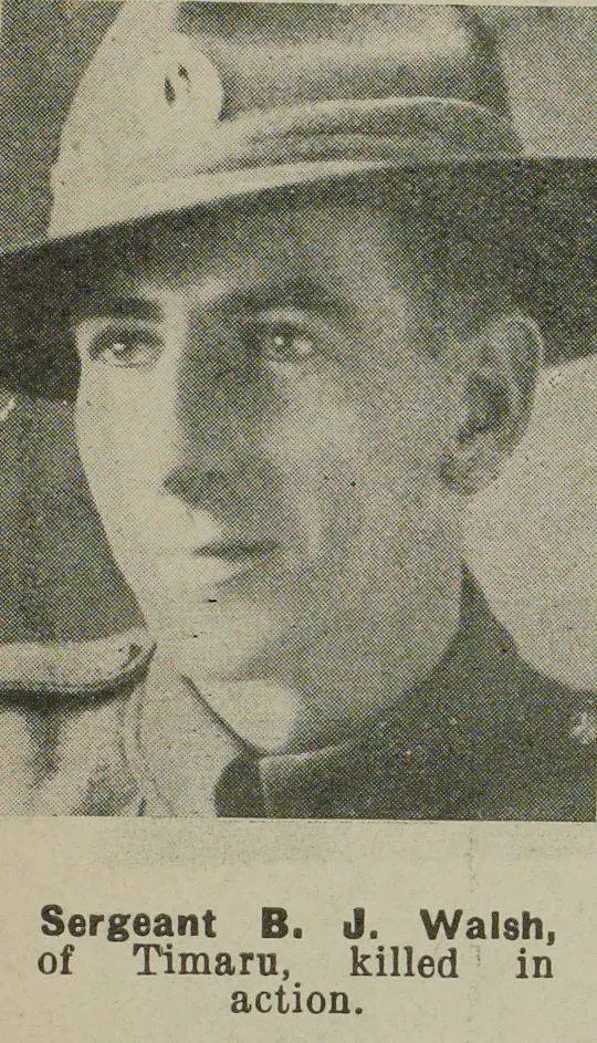 Sergeant B. J. Walsh, of Timaru, killed in action