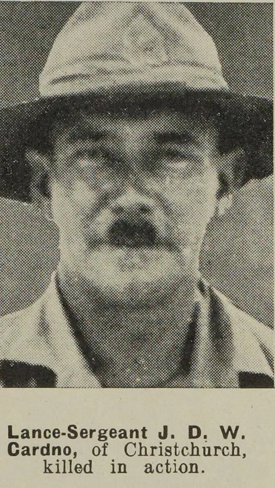 Lance-Sergeant J. D. W. Cardno, of Christchurch, killed in action