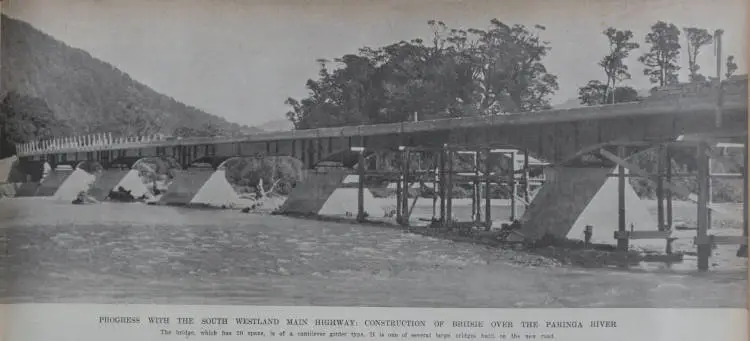 The new bridge under construction across the Paringa River