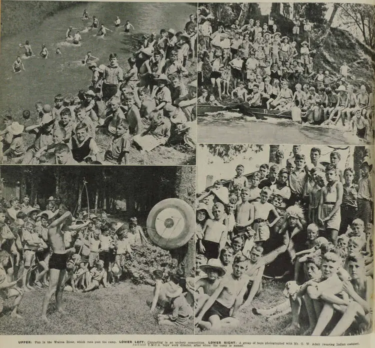 Auckland boys enjoy a summer holiday at the Y.M.C.A. Camp Adair, Hunua