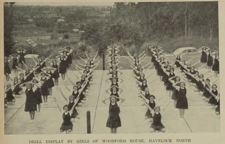 Drill display by girls of Woodford House, Havelock North