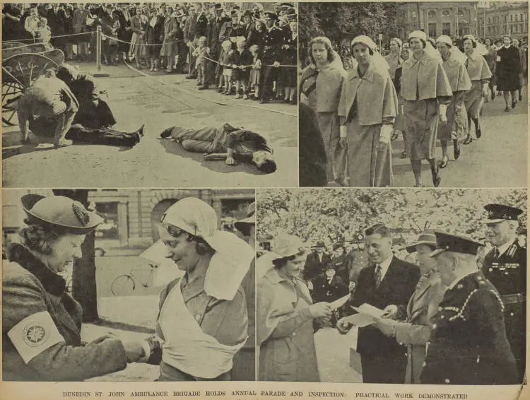 Dunedin St. John Ambulance Brigade holds annual parade and inspection: practical work demonstrated