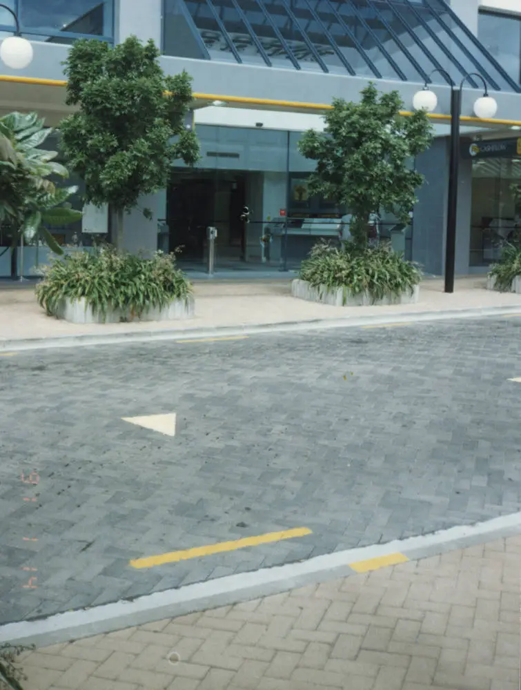 Entrance to ASB bank, Hurstmere Road, Takapuna.