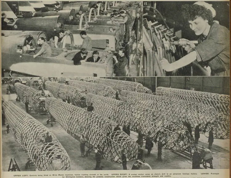 Scenes in British aircraft factories