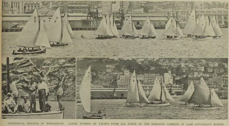Centennial regatta in Wellington: large number of yachts from all parts of the Dominion compete in last Saturday's events