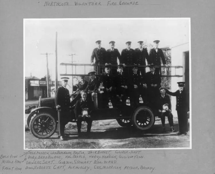 Northcote Volunteer Fire Brigade with their engine.