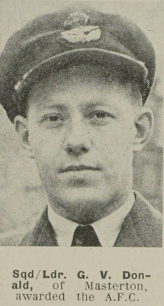 Squadron Leader G .V. Donald, of Masterton, awarded the A.F.C.