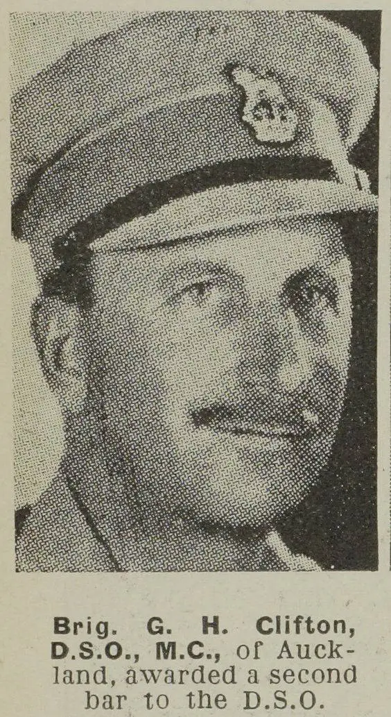 Brig. G. H. Clifton, D.S.O., M.C., of Auckland, awarded a second bar to the D.S.O.