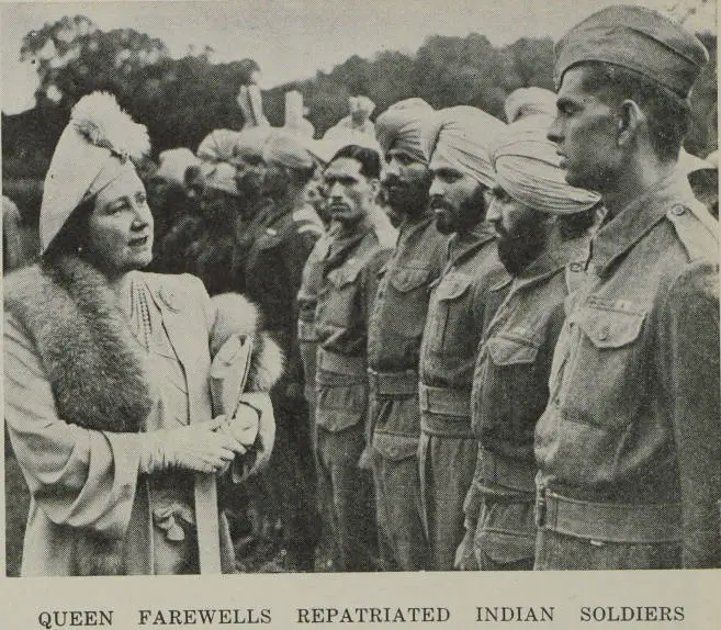 Queen farewells repatriated Indian soldiers