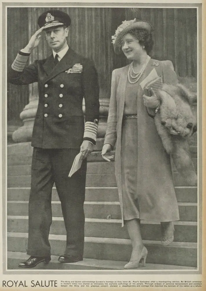 The King and Queen leave St. Paul's Cathedral after a thanksgiving service