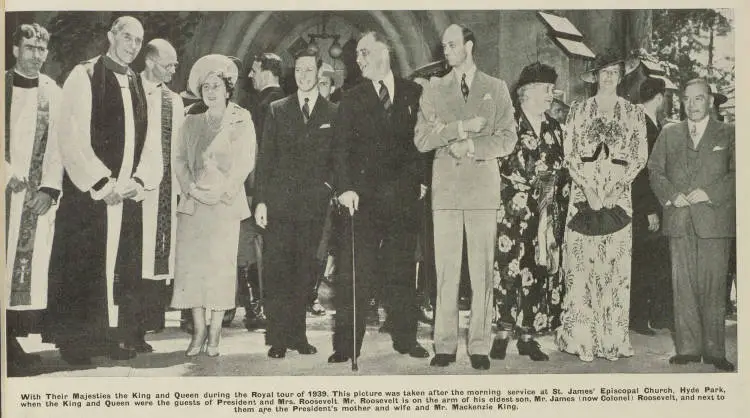 President Roosevelt with Their Majesties the King and Queen during the Royal tour of 1939