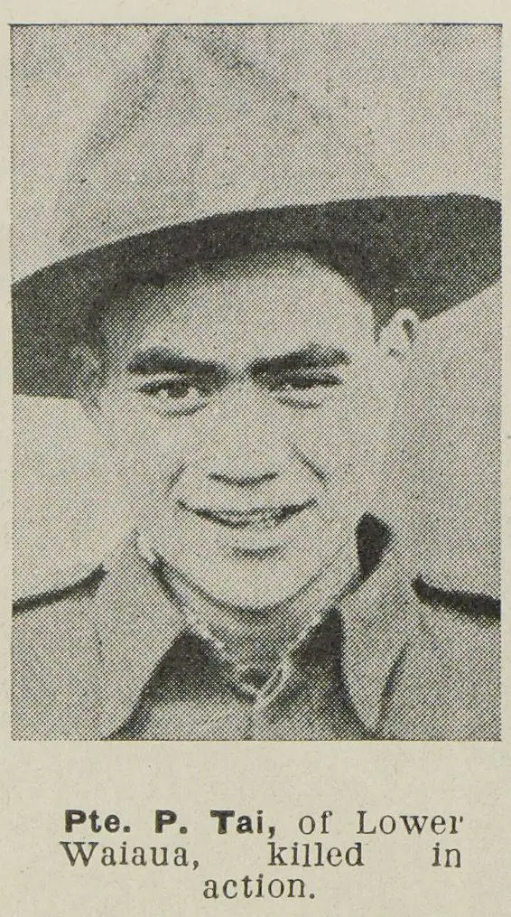 Pte. P. Tai, of Lower Waiaua, killed in action
